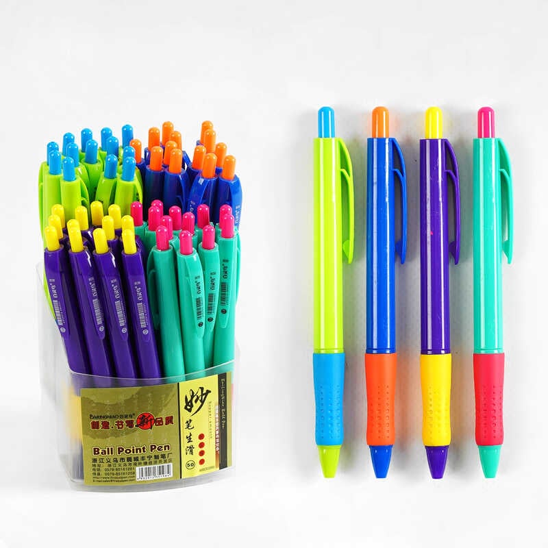 Набір кулькових ручок D 35198 (40) ЦІНА ЗА 50 ШТУК У БЛОЦІ, синя паста, товщина 1.0 мм