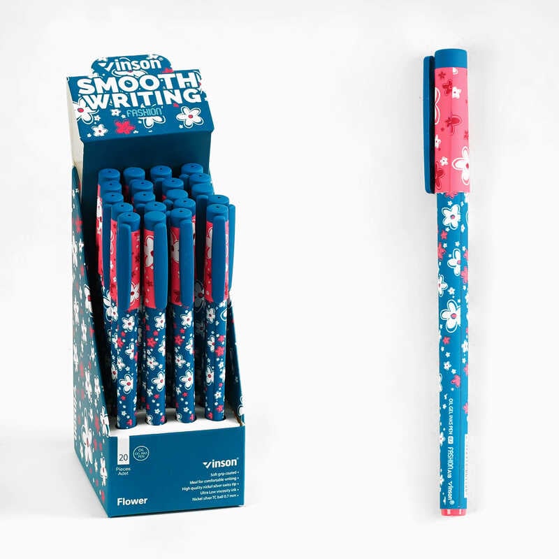 Набір кулькових ручок M 45642 (120) ЦІНА ЗА 20 ШТУК У БЛОЦІ, синя паста, товщина лінії 0,7 мм