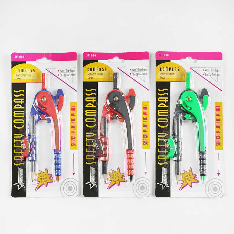 Циркуль C 60734 (288) 3 кольори, на листі, ВИДАЄТЬСЯ ТІЛЬКИ МІКС ВИДІВ