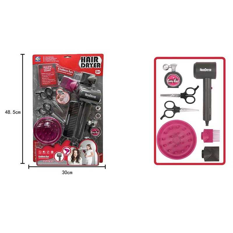 Набір перукаря YF 820 A-2 (48/2) функціональний фен, на батарейках, аксесуари, на листі