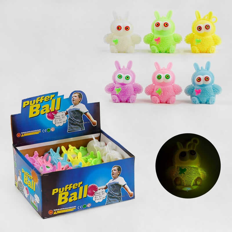 Гра антистрес С 58327 (24) ЦІНА ЗА 12 ШТУКИ В БЛОЦІ, "Зайчик", підсвічування