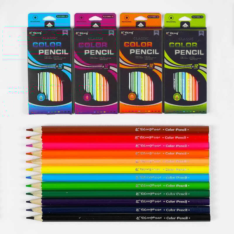 Олівці C 61996 (240) 4 види, 12 шт в упаковці, 12 кольорів, в коробці, ВИДАЄТЬСЯ ТІЛЬКИ МІКС ВИДІВ