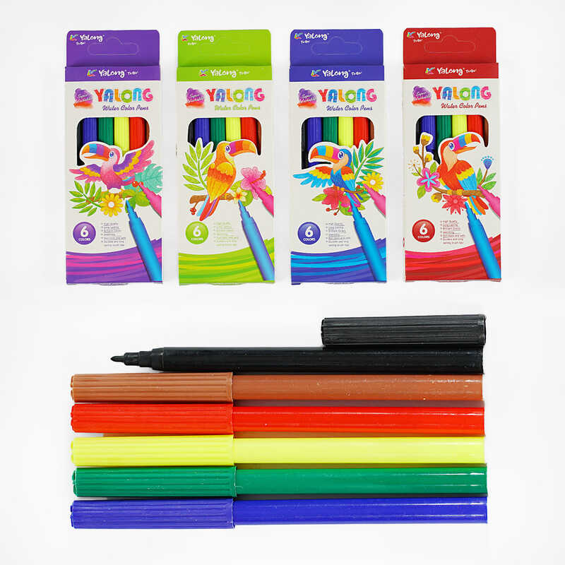 Фломастер С 62037 (480) 6 кольорів, на водній основі, в коробці, ВИДАЄТЬСЯ ТІЛЬКИ МІКС ВИДІВ