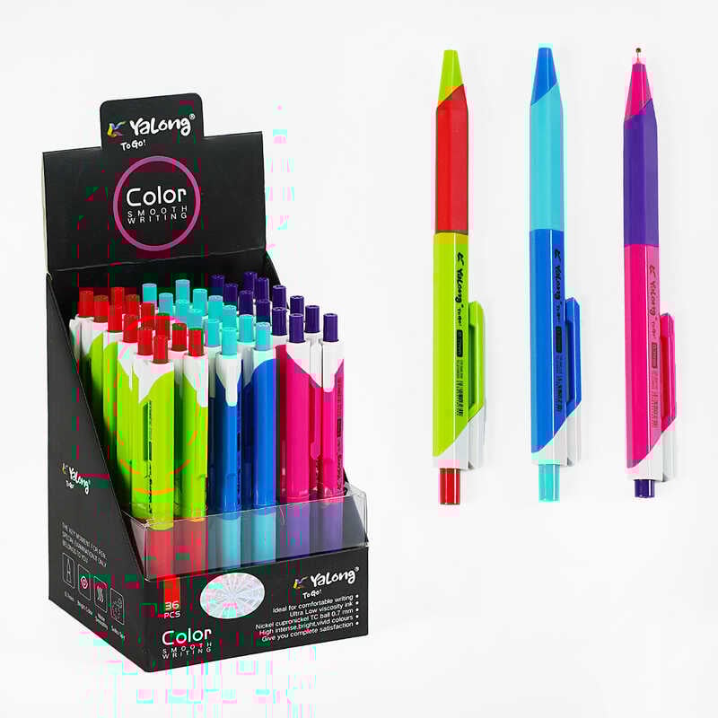 Набір кулькових ручок С 62109 (40) ЦІНА ЗА 36 ШТУК В БЛОЦІ, синя паста, в коробці