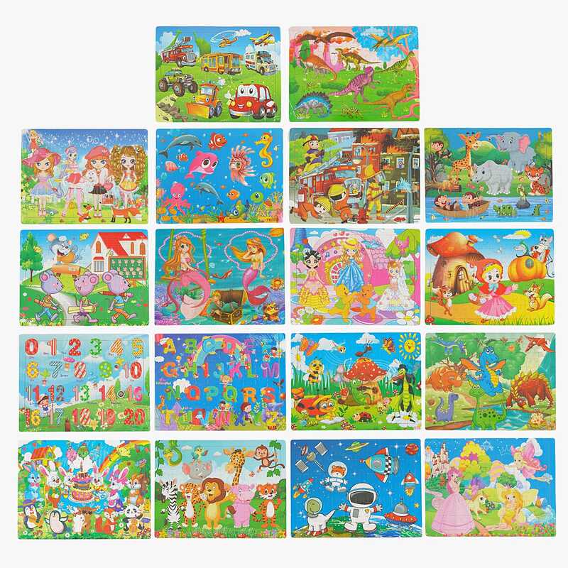 Дерев'яні пазли С 62847 (200) 60 елементів, у плівці, ВИДАЄТЬСЯ ТІЛЬКИ МІКС ВИДІВ