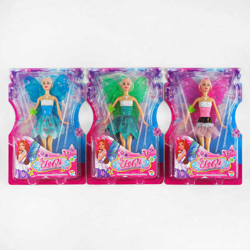 Лялька 1812 (72/2) 3 види, 2 види, висота 30 см, крила, на листі, ВИДАЄТЬСЯ ТІЛЬКИ МІКС ВИДІВ