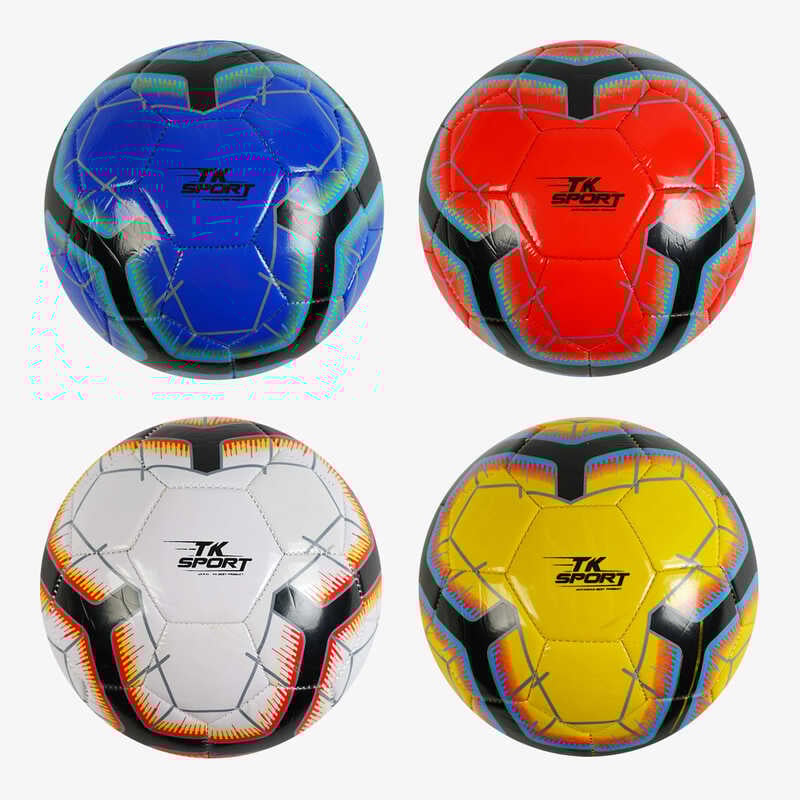 М`яч футбольний С 62395 (80) "TK Sport" 4 кольори, вага 300-310 грамів, гумовий балон, матеріал PVC, розмір №5, ВИДАЄТЬСЯ МІКС 