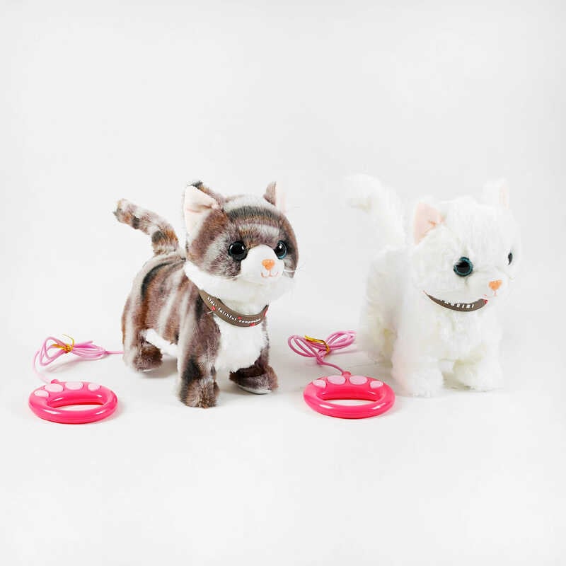 М`яка іграшка M 49125 (36) 2 види, "Котик", ходить, співає, реагує на дотик, співає пісні англійською, відтворює звуки, у пакеті