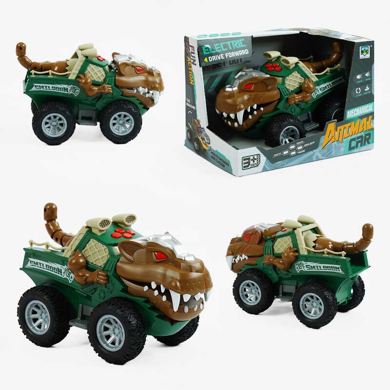 Машина музична SY 200-25 (48/2) "Динозавр", звуки, самостійно їздить, підсвічування, рухає хвостом і щелепою, в коробці