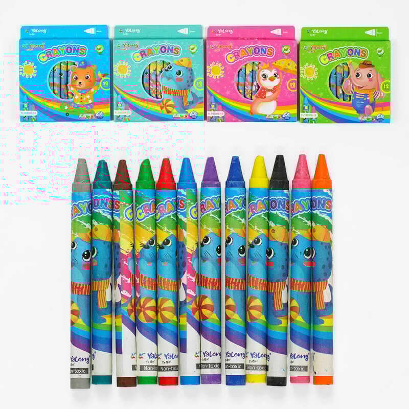 Воскові олівці C 62116 (288) 12 кольорів, в коробці, ВИДАЄТЬСЯ ТІЛЬКИ МІКС ВИДІВ