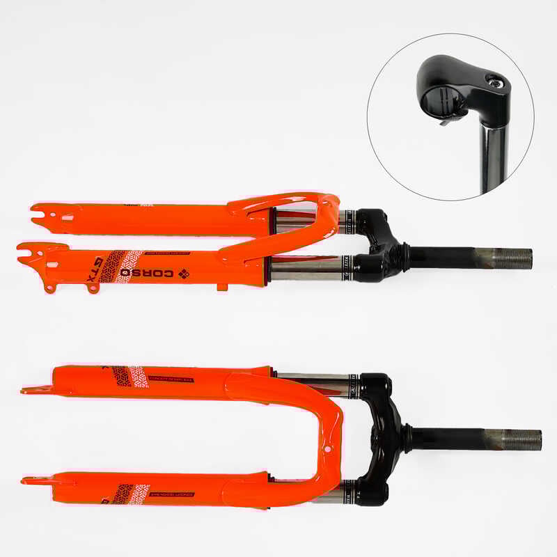 Вилка велосипедна амортизаційна 24'' SK-24520 (1) (10) матеріал сталь, 38мм, під регульваний винос керма, без перемикача