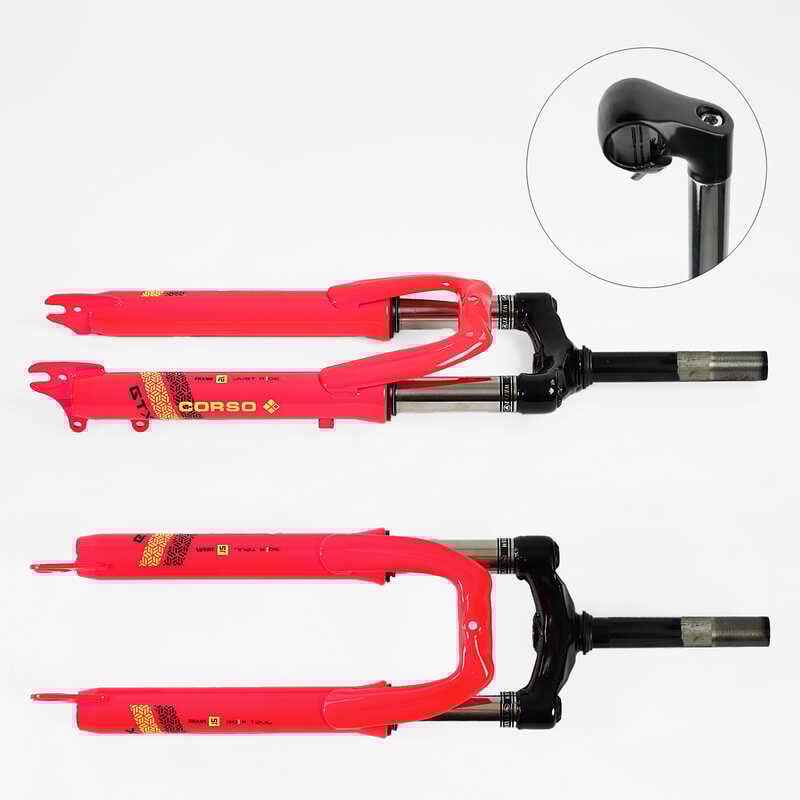 Вилка велосипедна амортизаційна 24'' SK-24797 (1) (10) матеріал сталь, 38мм, під регульваний винос керма, без перемикача