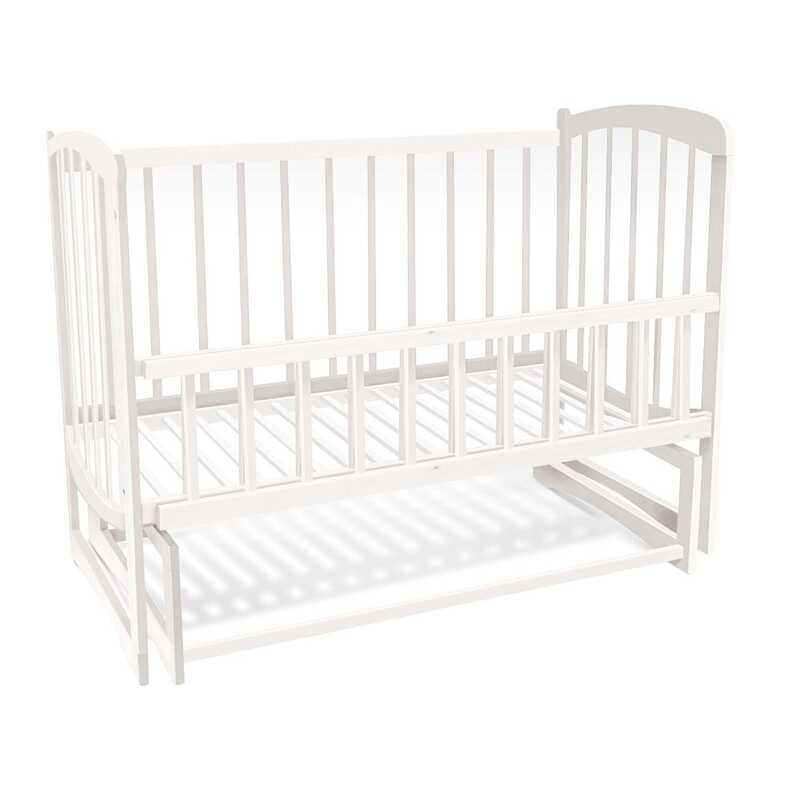 гр Ліжечко дерев`яне, маятник, відкидний борт, "Комета" (1) вільха - колір білий