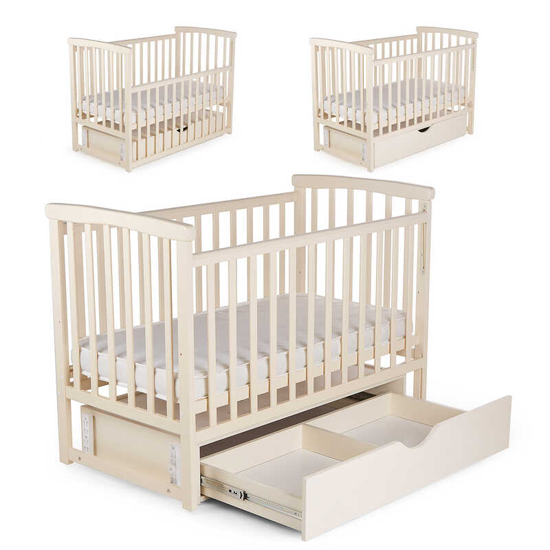 гр Ліжечко БУК "Мрія" колір - ваніль, з шухлядою DS-202 (1) маятниковий механізм