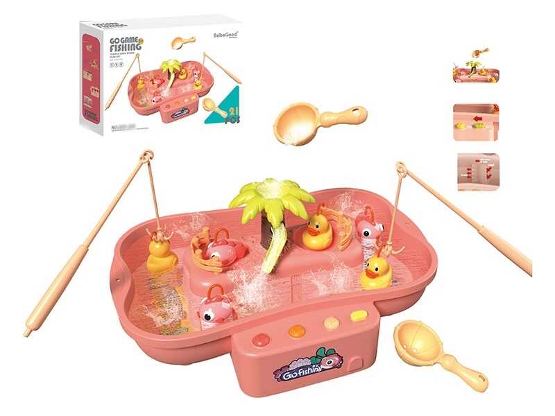 Риболовля 889-260 (36) із гачками, циркулює водичку, 6 мелодій, 3 рибки, 3 каченяти, 2 вудочки, наліпки, 2 черпачки, в коробці