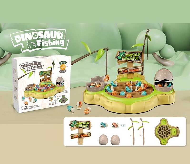 Риболовля BQ 819 D (36/2) динозаври на магнітах, 2 вудки, наліпки, мелодія, в коробці