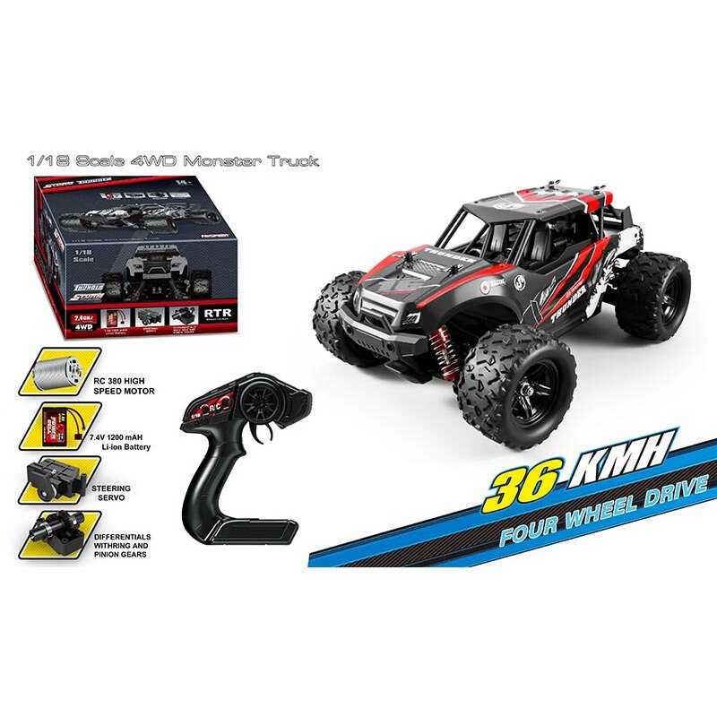 Машина на радіокеруванні HS 18311 (8) акумулятор 7.4 V, USB-кабель, пульт 2.4 G, протиударний корпус, гумові шини, швидкість до 36 км/г, в коробці