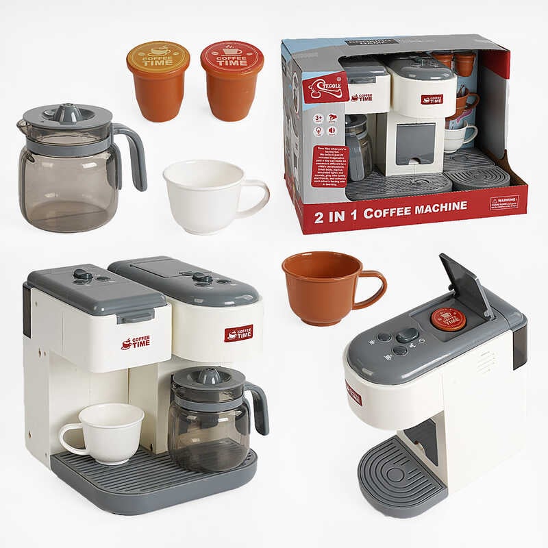 Кавомашина F 2312 (12/2) 2 кавомашини, підсвічування, звук, наливає воду, чашки, капсули, кавник, режими, в коробці