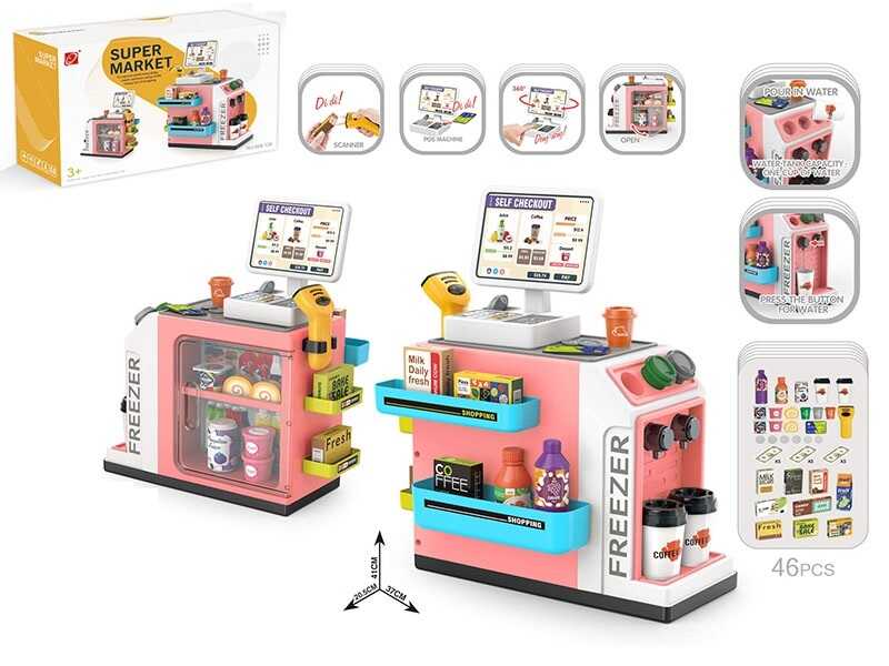 Супермаркет 668-138 (18) 46 елементів, звук, підсвічування, сканер, продукти, купюри, монети, на батарейках, в коробці