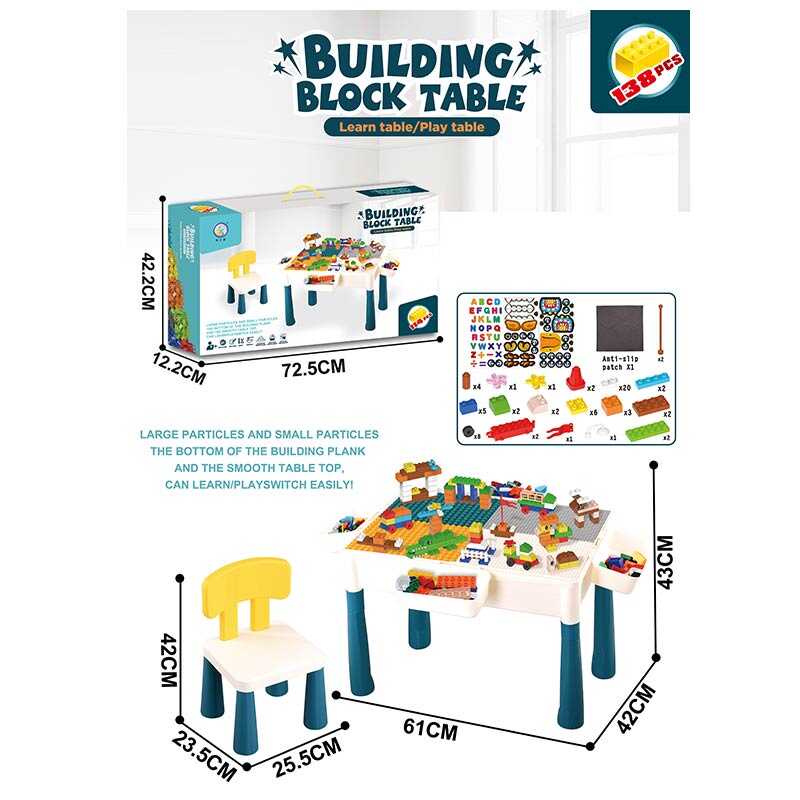 Столик з конструктором 6787-103 AB (6) 114 деталей, стіл, стілець, 4 кошики, в коробці