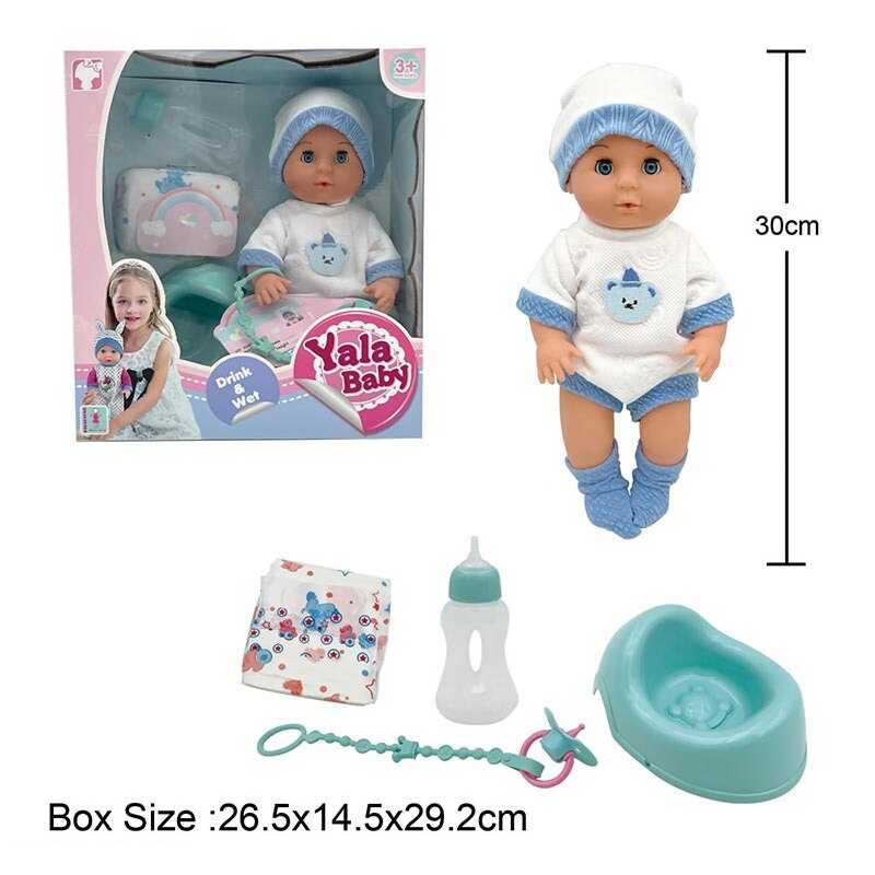 Пупс YL 2430 L-K (16) п'є з пляшечки, ходить на горщик, заплющує очі, аксесуари, висота 30 см, в коробці