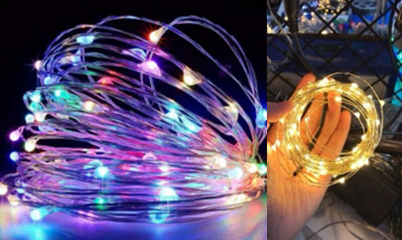 Гірлянда C 61485-25 Y (100) 8.2 метрів, світлодіодна, жовте світло, від батарейок, 1 режим, в коробці