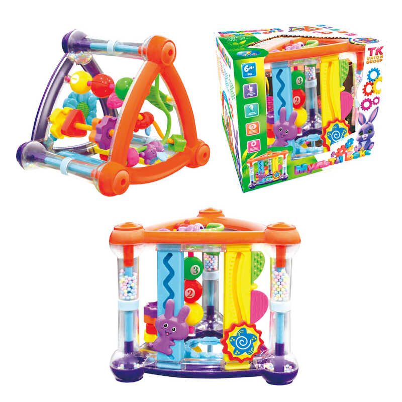 Мультибокс 45323 (12/2) "TK Group", брязкальце, пальчиковий лабіринт, дзеркало, рахівниця, пальчикові ігри, в коробці