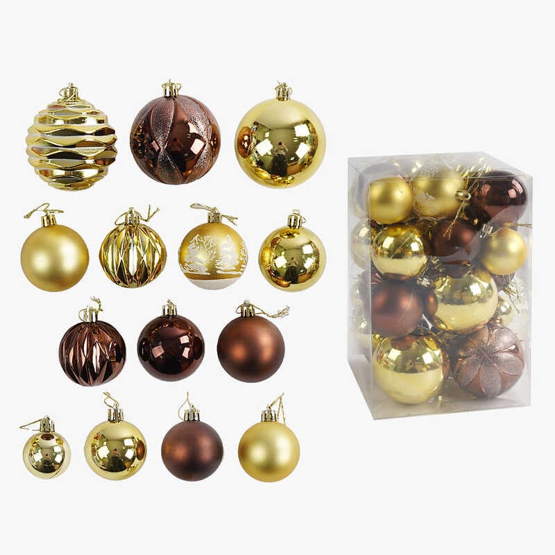Новорічні прикраси C 67570 (32) 34 штуки, кульки, в коробці