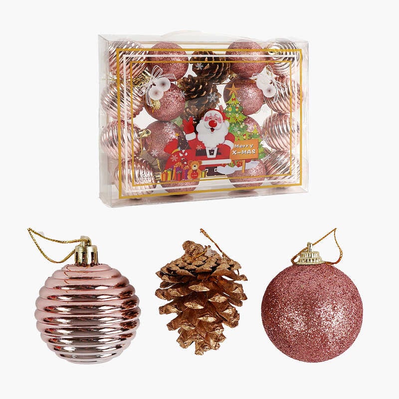 Новорічні прикраси C 67328 (72) 20 штук, кульки, шишки, D = 4,5 см, у слюді