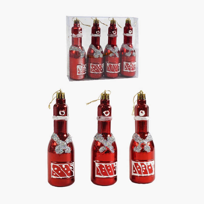 Новорічні прикраси C 67202 (120) 4 штуки, у слюді