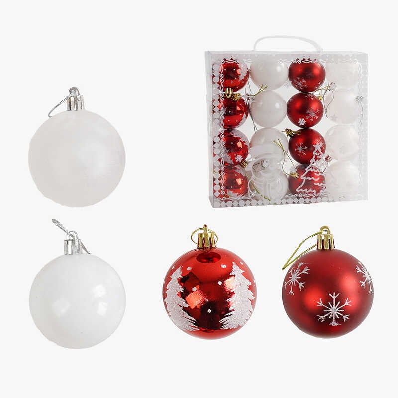 Новорічні прикраси C 67394 (60) 16 штук, кульки, D = 6 см, в слюді