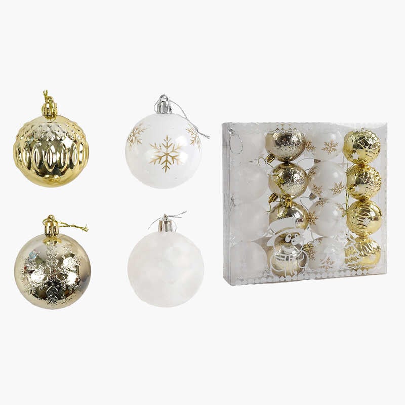 Новорічні прикраси C 67398 (60) 16 штук, кульки, D = 6 см, в слюді