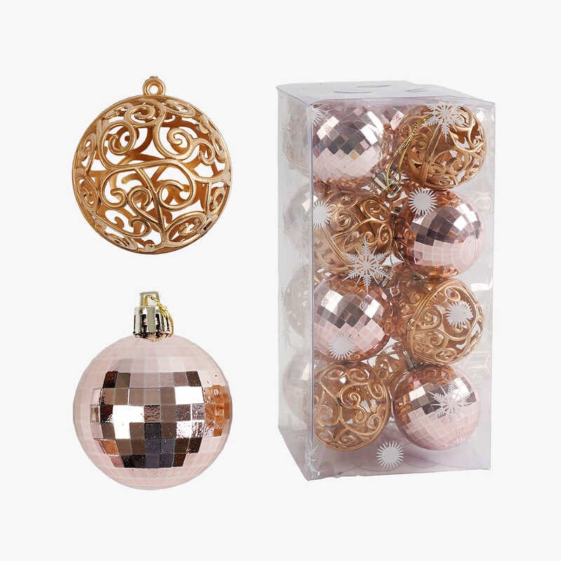 Новорічні прикраси C 67432 (105) 16 штук, кульки, D = 5 см, в слюді