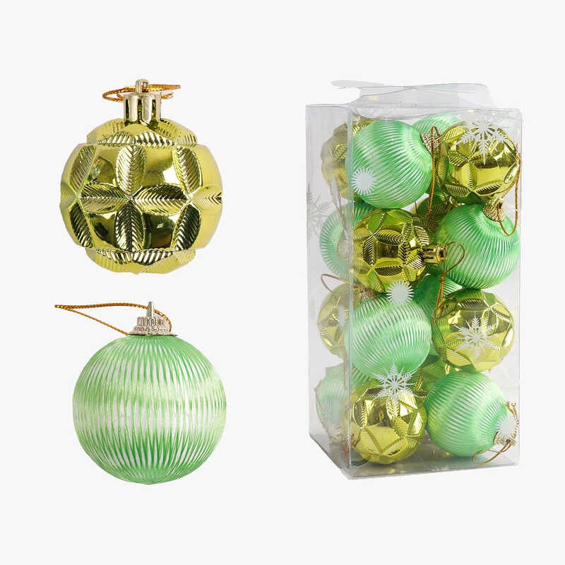 Новорічні прикраси C 67433 (105) кульки, 16 штук, діаметр 4.5см, в слюді