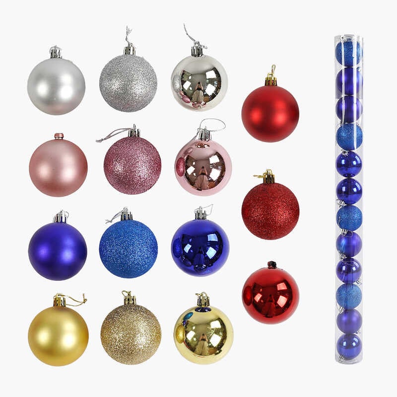 Новорічні прикраси C 67753 (56) 12 штук, кульки, D = 7 см, у слюді, ВИДАЄТЬСЯ ТІЛЬКИ МІКС ВИДІВ
