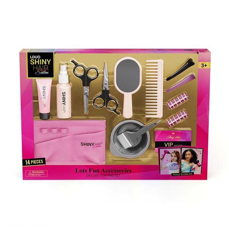 Набір перукаря 626020 (18) 13 елементів, ножиці, люстерко, гребінець, набір для фарбування, заколки, кишеня для інструментів, в коробці