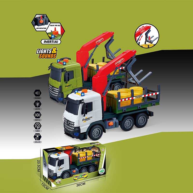 Машина музична 687-60 B (24/2) 2 кольори, "Вантажівка", підсвічування, звукові ефекти, інерція, рухомі деталі, муляжі вантажу, в коробці, ВИДАЄТЬСЯ МІКС 