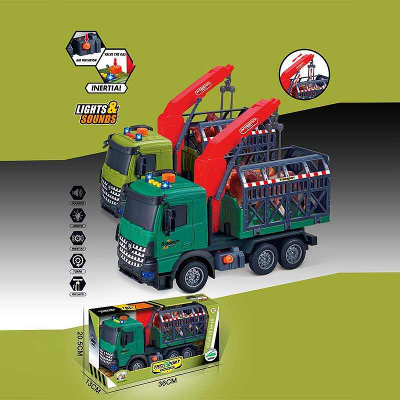 Машина музична 687-61 C (24/2) 2 кольори, "Вантажівка", підсвічування, звукові ефекти, інерція, рухомі деталі, фігурки тварин, в коробці, ВИДАЄТЬСЯ МІКС 