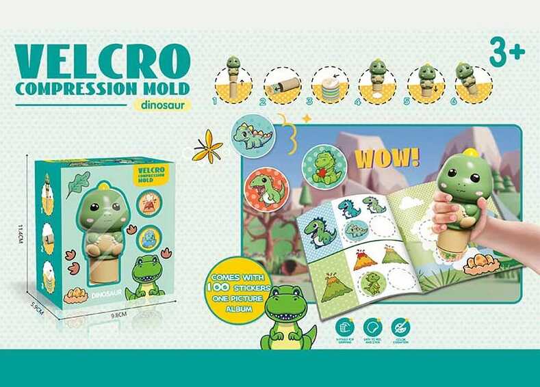 Штампувальник наліпок ME-180 (192/2) "Динозаврик", мініальбом, в коробці