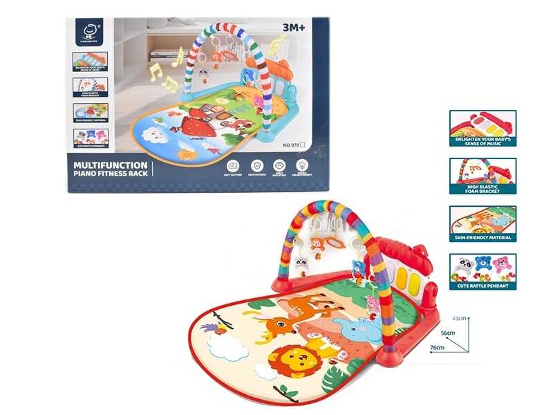 Килимок 971 (24) піаніно, мелодії, підсвічування, 4 брязкальця, дзеркальце, в коробці