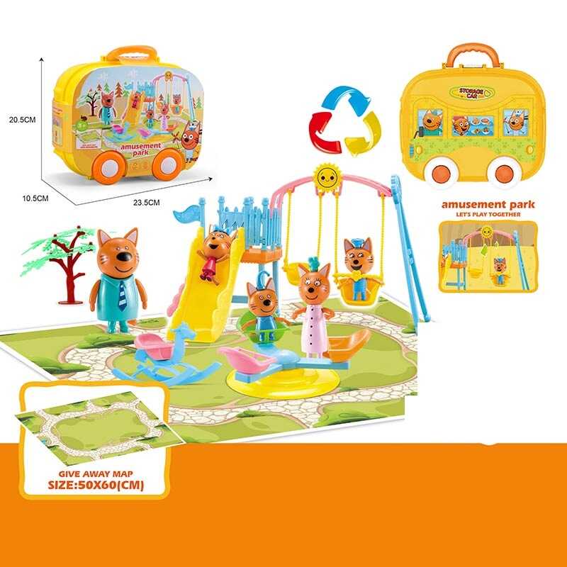 Герої M 8824 (48/2) “Дитячий майданчик”, ігрова фігурка, гойдалки, ігровий килимок 50х60 см, у валізі