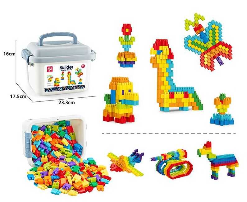 Конструктор 188-669 A (36/2) 360 деталей, приклади фігур, блоки, у валізі