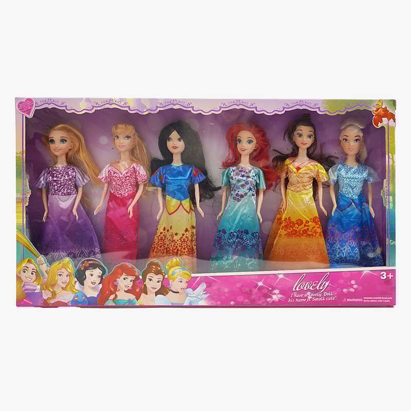 Набір ляльок K 016 B (36/2) 6 ляльок, принцеси, знімний одяг, висота 28 см, в коробці