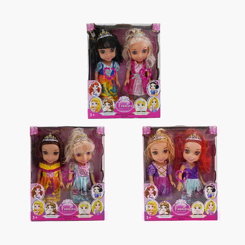 Набір ляльок K 065 X-2 (36/2) 2 ляльки, принцеси, музичний чіп, висота 32 см, в коробці, ВИДАЄТЬСЯ МІКС ВИДІВ
