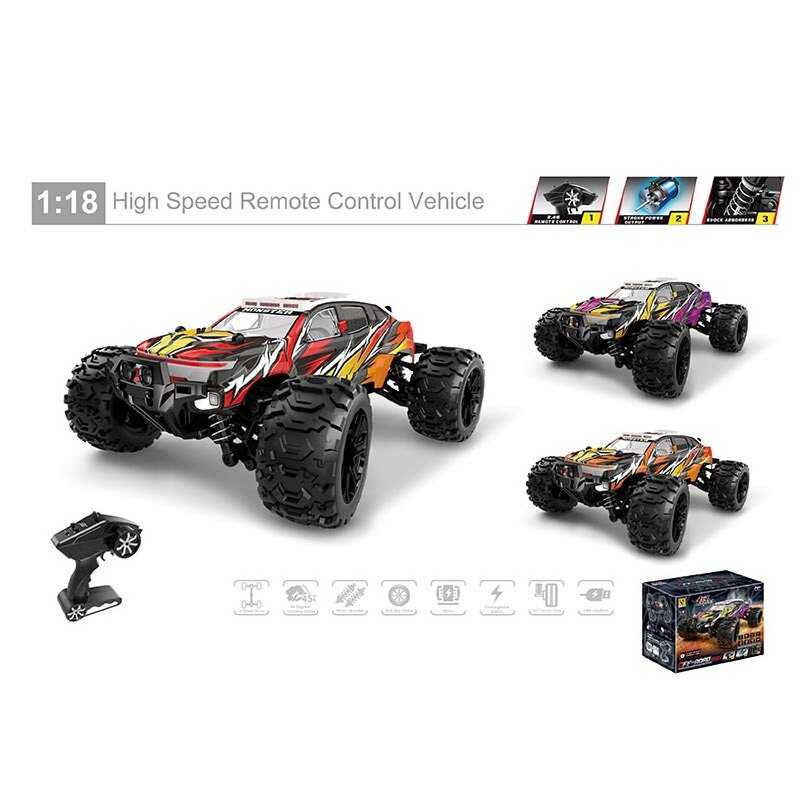 Машина на радіокеруванні 866-186 (24) 3 види, акум. 7,4 V, пульт 2,4 G, масштаб - 1:18, амортизаційні пружини, протиударний корпус, в коробці, ВИДАЄТЬСЯ ТІЛЬКИ МІКС ВИДІВ