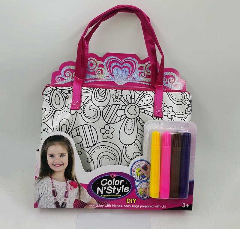 Сумка-розмальовка 613-5 (144/2) текстильна, 4 мініфломастери, застібається на блискавку, на листі 