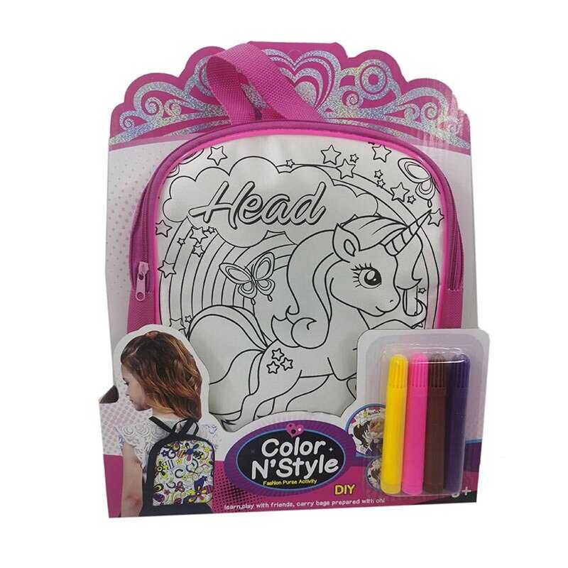 Рюкзак-розмальовка 614-1 (96/2) текстильний, 4 мініфломастери, застібається на блискавку, на листі 