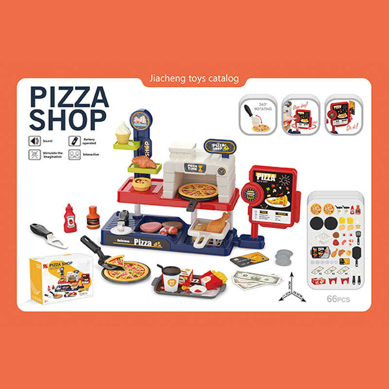 Піцерія 668-153 (36) 66 елементів, звукові ефекти каси, фритюр, піч, гриль, таця, продукти, стаканчики, лопатки, купюри, монети, в коробці