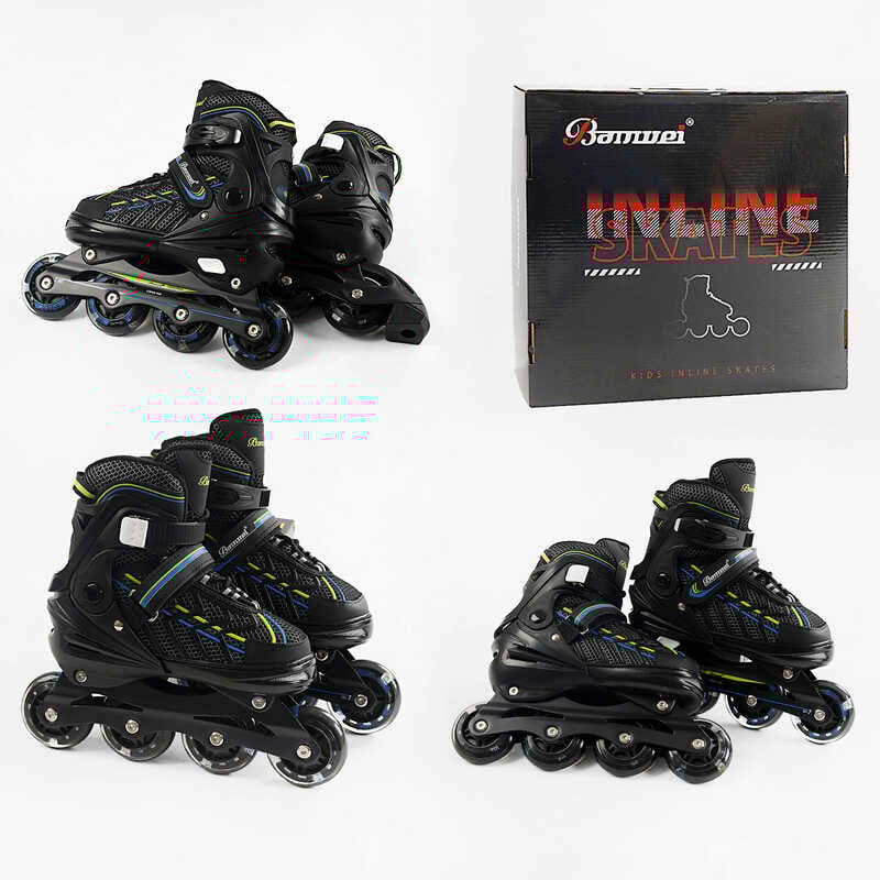 Ролики 5962-15 L розмір 39-42 (6) колеса PU, d – 7.6 см, устілка 24-27 см, алюмінієва рама, підсвічування коліс, підшипник ABEC-7, в коробці