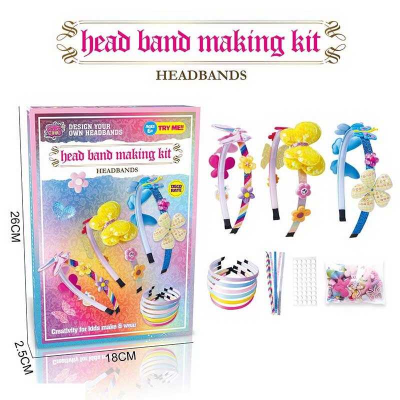 Набір для створення прикрас JX 20437-2 A (108/2) 6 обручів, кольорові стрічки, прикраси, в коробці